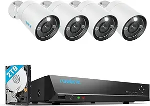 4-Pice REOLINK 12MP UHD 8-Channels NVR Wired Security Camera System w/ 2TB HDD (RLK8-1200B4-A)