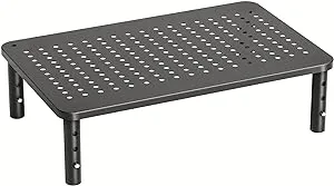 HUANUO Monitor Stand, Monitor Stand Riser 3 Height Adjustable, Monitor Riser with Airflow Vents, Laptop Stand for Desk, Laptop Riser, Desk Organizer for Monitor, 15.6" Laptop, PC, Printer