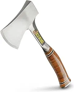 14" Estwing Forged Steel Sportsman's Axe Leather Grip Camping Hatchet w/ Sheath