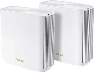 ASUS ZenWiFi AX6600 Tri-Band Mesh WiFi 6 System (XT8 2PK) - Whole Home Coverage up to 5500 sq.ft & 6+ rooms, AiMesh, Included Lifetime Internet Security, Easy Setup, 3 SSID, Parental Control, White