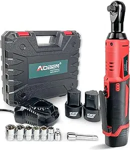 AOBEN 3/8-inch 12V Power Ratchet Tool Kit w/2-Packs Battery