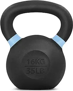 Yes4all QCG3 Powder Coated Kettlebell Weight, 16 kg, Light Blue