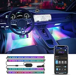 Govee - Car LED Strip Lights, Smart RGBIC, 4 Music Modes, 30 Scene Options, 16 Million Colors, DC 12V