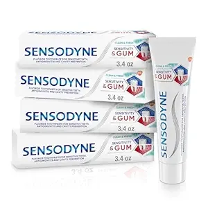 Sensodyne Sensitivity & Gum Sensitive Toothpaste for Gingivitis, Sensitive Teeth Treatment, Clean & Fresh - 3.4 oz (pack of 4)