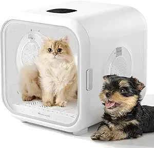 HomeRunPet - Cat Dryer, 360° Efficient, Automatic, Quiet, Smart Temperature Control, Ideal for Small Dogs, 50L