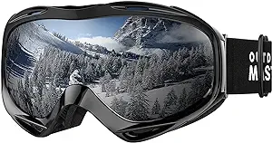 OutdoorMaster - OTG Ski Goggles, Over Glasses, for Men, Women & Youth, 100% UV Protection