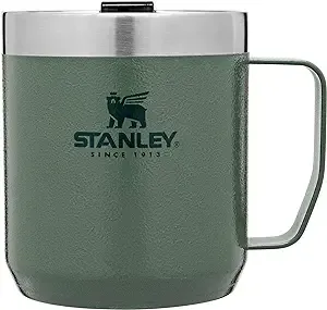 Stanley Stay-Hot Camp Mug 12 oz & 24 oz | Press Fit Drink Through Lid | Cup for Coffee, Tea and Drinks | Insulated Stainless Steel Coffee Mug | BPA-Free