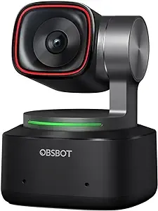 OBSBOT Tiny 2 Webcam 4K Voice Control PTZ, AI Tracking Multi-Mode & Auto Focus, Web Camera with 1/1.5" Sensor, Gesture Control, 60 FPS, HDR Light Correction, Webcam for PC, Streaming, Meeting, etc.