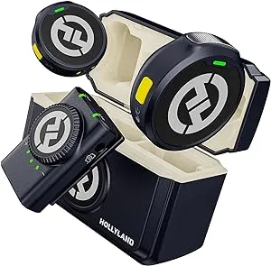 Hollyland - Lark M2 Wireless Lavalier Microphone, 48KHz 24Bit, 1000ft Range, 30H Battery