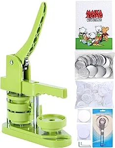 Button Maker Machine 58mm - (3rd Gen) Installation-Free 58mm(2.25in) DIY Pin Badge Button Maker Press Machine Badge Punch Press with Free 100pcs Button Parts&Pictures&Circle Cutter&Magic Book