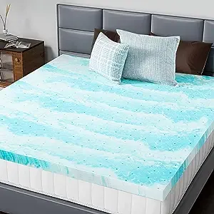 DUMOS 3 Inch Gel Memory Foam Mattress Topper