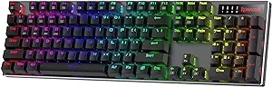 Redragon K556 PRO Upgraded Wireless RGB Gaming Keyboard, BT/2.4Ghz Tri-Mode Aluminum Mechanical Keyboard w/No-Lag Connection, Hot-Swap Linear Quiet Red Switch