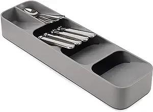 Joseph Joseph DrawerStore Compact Cutlery Organizer Kitchen Drawer Tray (Gray)