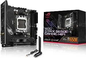 ASUS ROG Strix B650E-I Gaming WiFi AMD B650 AM5 Ryzen™ Desktop 9000 8000 & 7000 mini-ITX mITX Motherboard, 10+2 Power Stages, DDR5, 2X M.2 Slot, PCIe® 5.0, 2.5G LAN, WiFi 6E, USB 3.2 Gen 2x2 Type-C