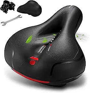 Comfortable - Seat Cushion, Dual Shock Absorbing Ball, Memory Foam, Waterproof, Wide, Bicycle Saddle, Men, Women