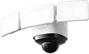 eufy Security Floodlight Cam S330, 360-Degree Pan & Tilt Coverage, 2K Full HD, 3,000 Lumens, Smart Lighting, Weatherproof, On-Device AI Subject Lock and Tracking, No Monthly Fee, Hardwired