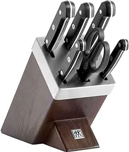 7-Piece Zwilling Gourmet Self-Sharpening Knife Block Set (Brown)