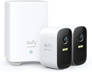 eufy Security, eufyCam 2C 2-Cam Kit, Security Camera Wireless Outdoor, Home Security System, HomeKit Compatibility, 1080p HD, IP67, Night Vision, Motion Only Alert, No Monthly Fee