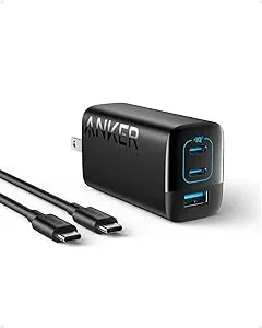 Anker 67W USB C Charger, 3 Port PIQ 3.0 Compact and Foldable Fast Charger for MacBook Pro, iPad, Galaxy, iPhone and More (5FT USB-C Cable Included)