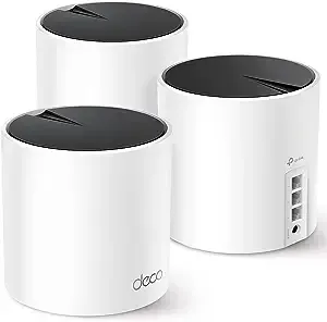 TP-Link Deco AX3000 WiFi 6 Mesh System(Deco X55) – Covers up to 6500 Sq.Ft. , Replaces Wireless Router and Extender, 3 Gigabit ports per unit, supports Ethernet Backhaul (3-pack)