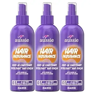 Aussie - Hair Insurance Leave-In Conditioner Spray, Frizz Control, 8 Fl Oz Each, Triple Pack, Juicy Citrus