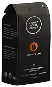 Kicking Horse Coffee Grizzly Claw, Dark Roast, Ground, Certified Organic, Fairtrade, Kosher, Black, Pack of 6 (6 X 10z)