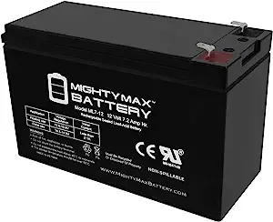ML7-12 - 12 VOLT 7.2 AH SLA BATTERY - Mighty Max Battery brand product, black
