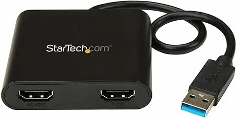 StarTech.com USB 3.0 to Dual HDMI Adapter, USB to 2x HDMI Monitor Converter for Windows, TAA (no support for macOS/ChromeOS/Linux)