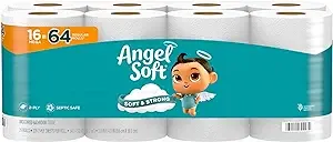 48-Count Angel Soft Mega Rolls 2-Ply Toilet Paper + 4 ct Cottonelle Toilet Paper