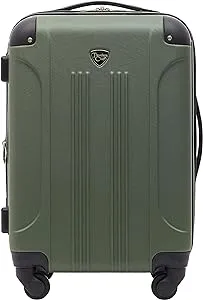 Travelers Club Chicago Hardside Expandable Spinner Luggage, Thyme Green, 20" Carry-On