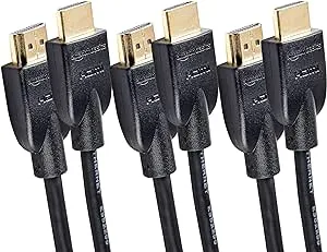Amazon Basics HDMI Cable, 3-Pack, 6ft, 4K60Hz, High-Speed 4K HDMI 2.0 Cord (18Gbps), 2160p, 48 bit, Compatible with TV/PS5/Xbox/Roku, Black $8.09