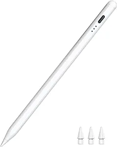 Stylus Pen for iPad 2018-2025, Fast Charging Magnetic Pencil (1st Generation) with Tilt Sensitivity & Palm Rejection for iPad Air 3/4/5/M2/M3, iPad mini 5/6, iPad 6/7/8/9/10/11, iPad Pro 11"/12.9"/M4