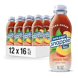 Snapple Zero Sugar Peach Tea, 16 fl oz recycled plastic bottle (Pack of 12) $9.98