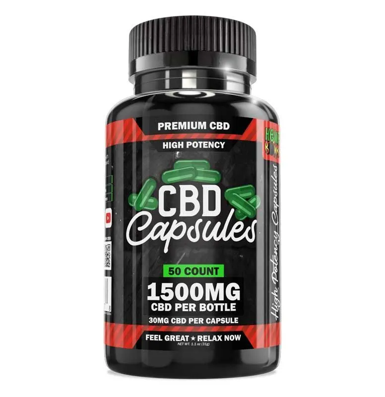 Hemp Bombs 50-Count High Potency CBD Capsules