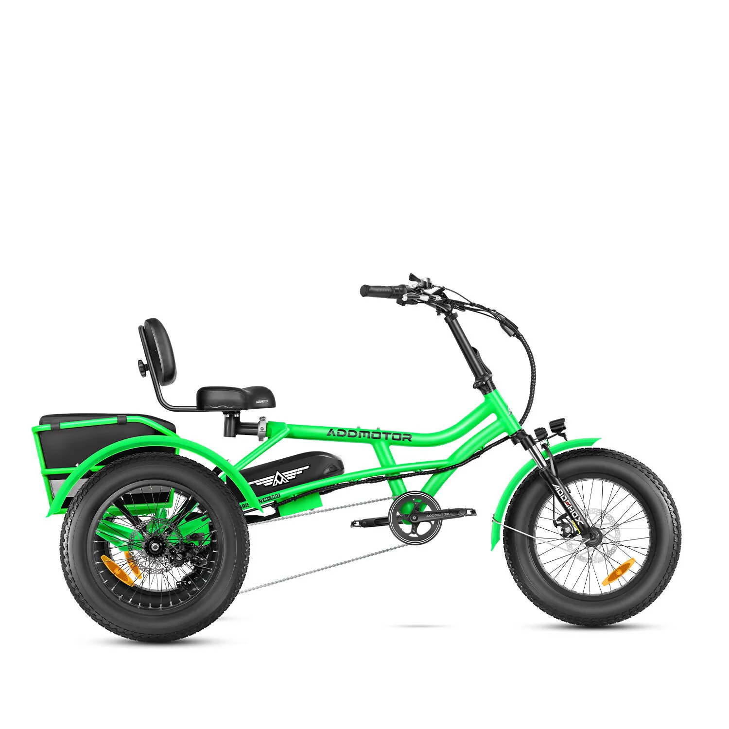Addmotor Arisetan M-360 Mini Trike   Adult Semi-recumbent Electric Trike   Best Affordable Electric Tricycle with 750W Rear Motor   Green