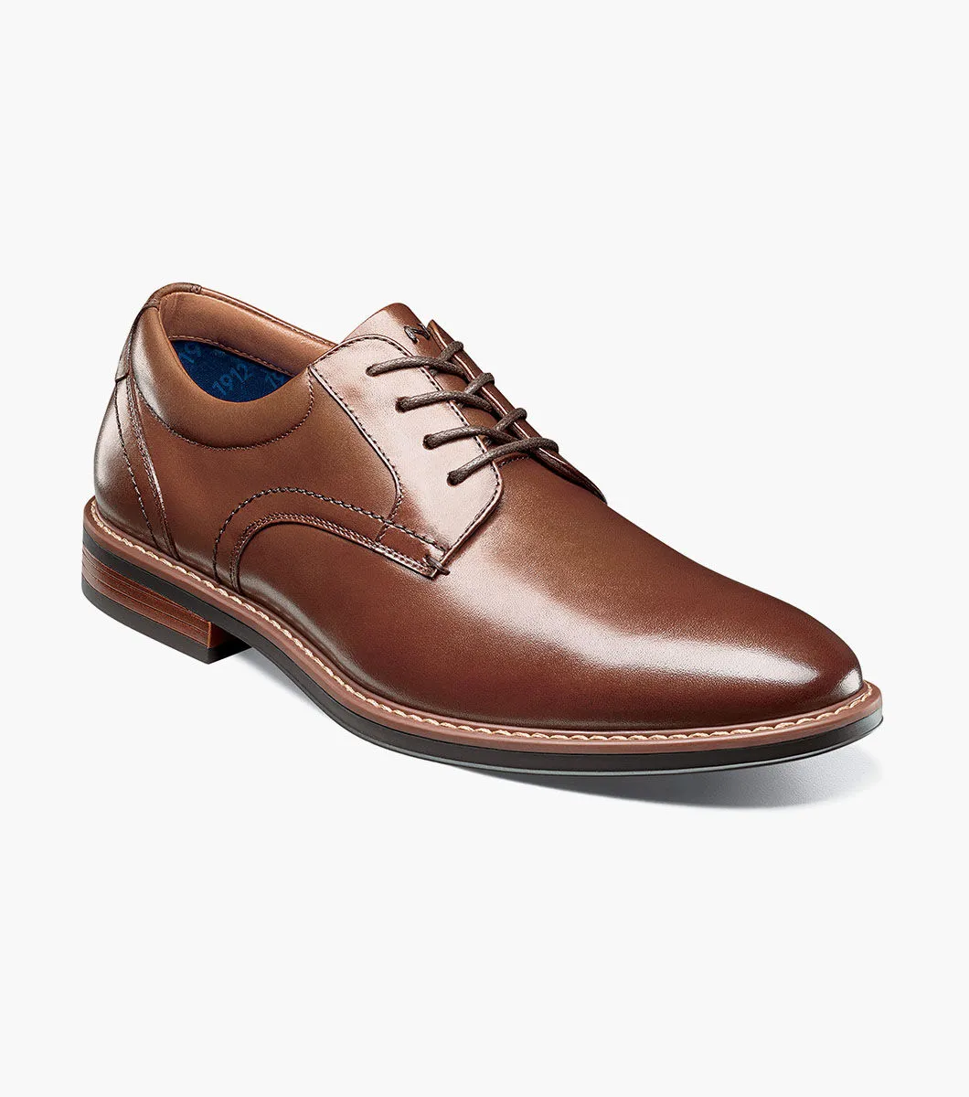 Nunn Bush Shoes Centro Flex Plain Toe Oxford Cognac Size 10.5