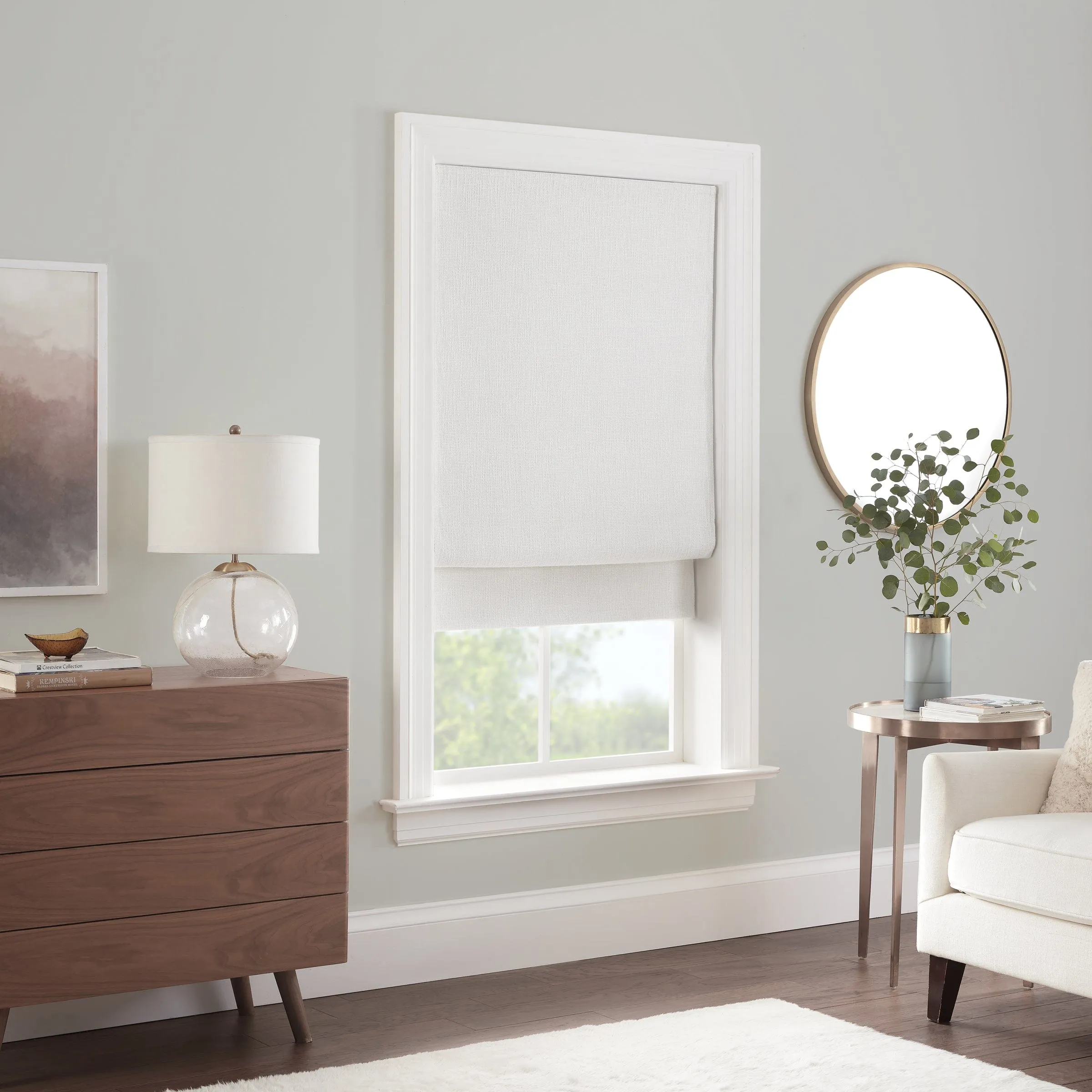 SureFit Eclipse Dean Roman Shade Curtain in White 39 x 64