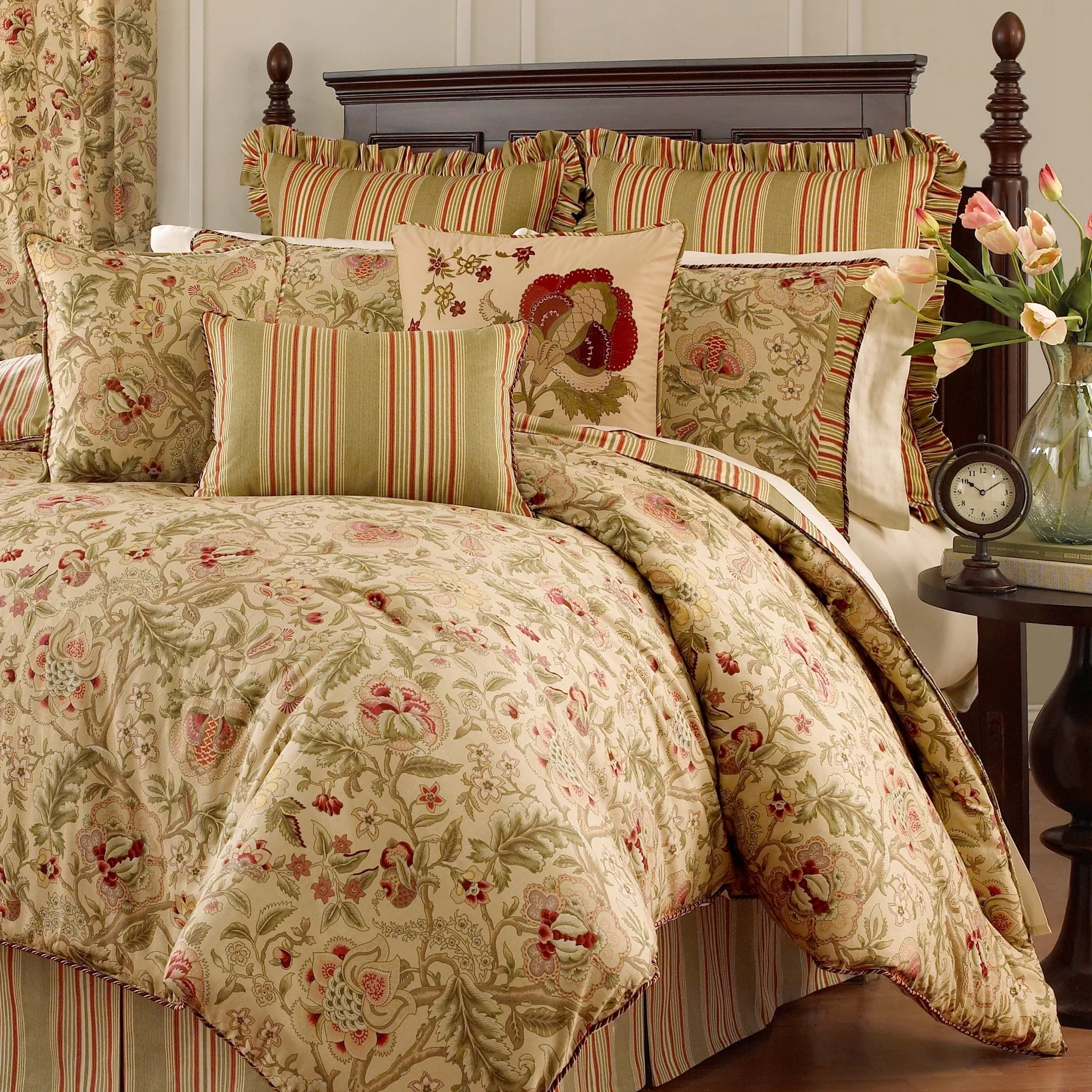 SureFit Imperial Dress by Waverly Bedding Set   4pc   Final Sale in Antique King Size
