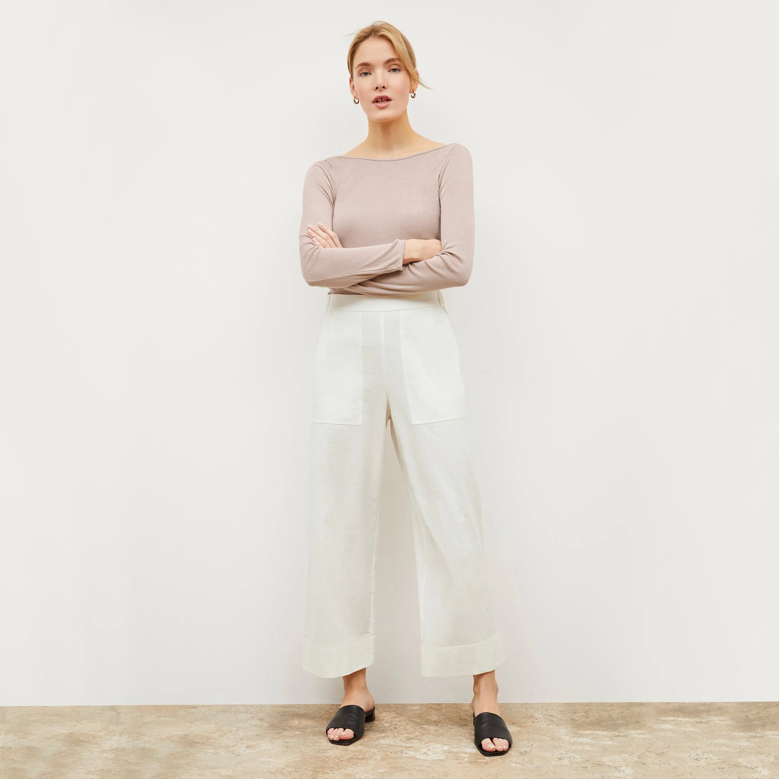 M.M.LaFleur The Madelyn Pant - Double-faced Linen - Ivory - 10