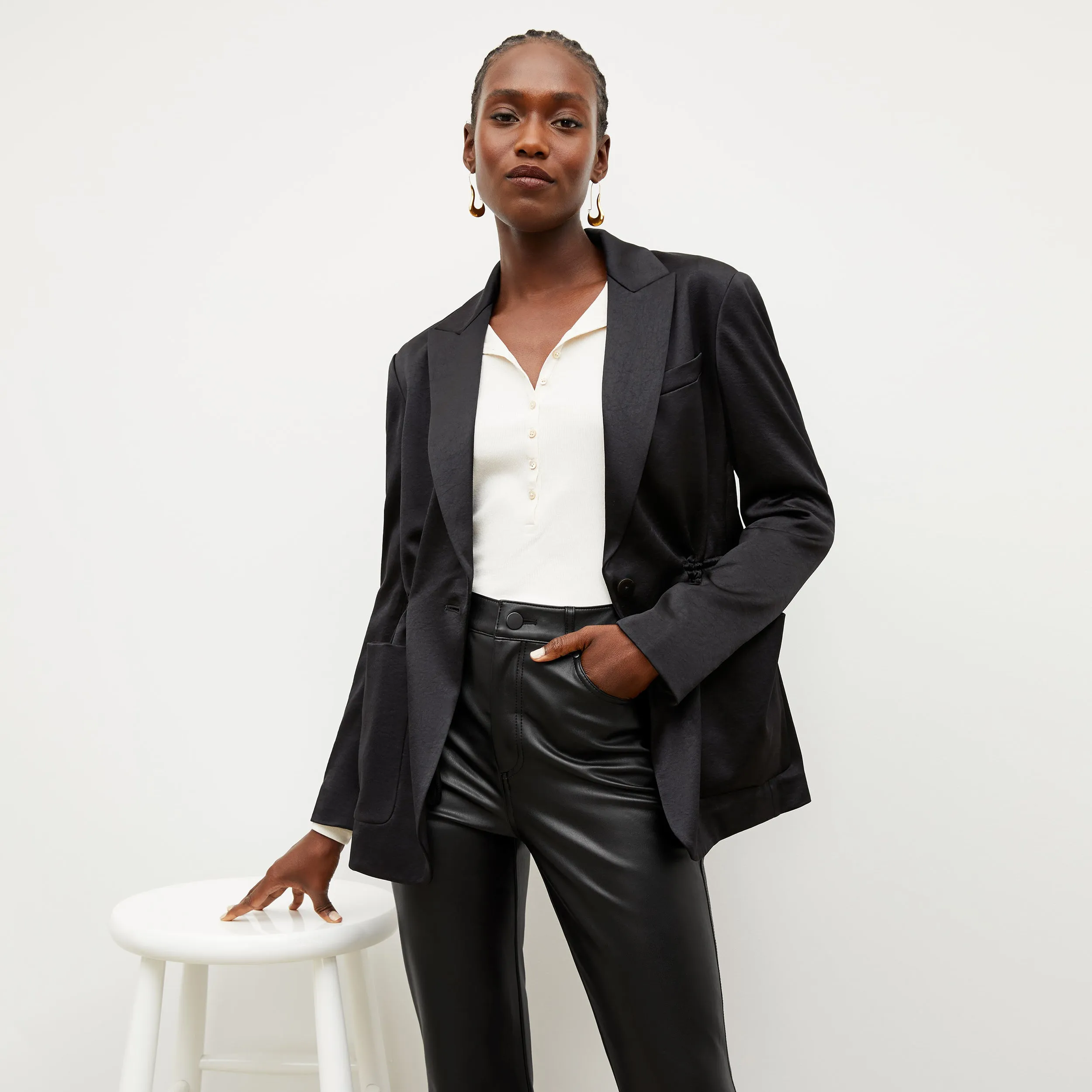 M.M.LaFleur The Hyo Jacket - Everyday Satin - Black - 8