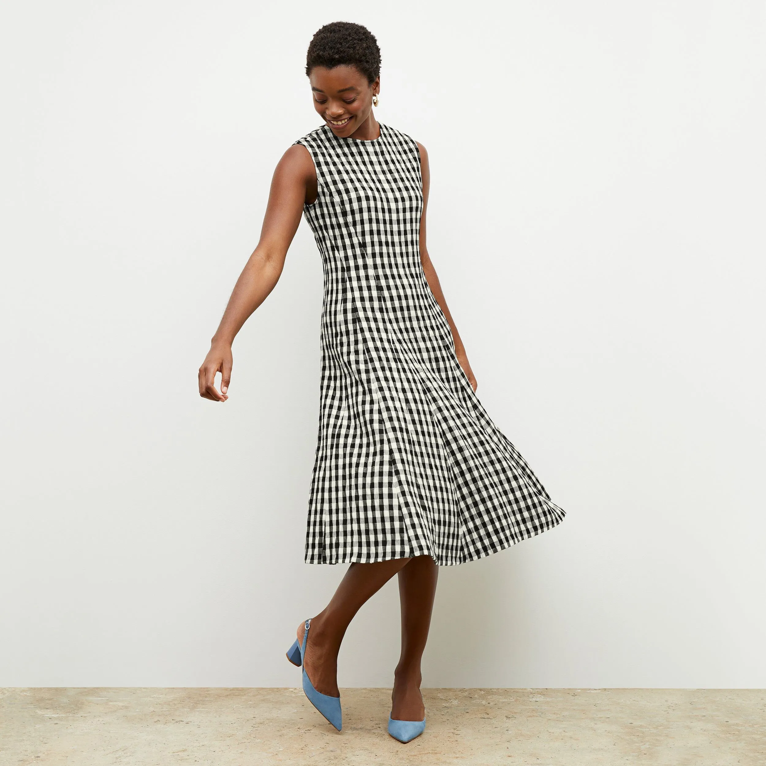 M.M.LaFleur The Nyla Dress - Luxe Gingham - Black / White - 00