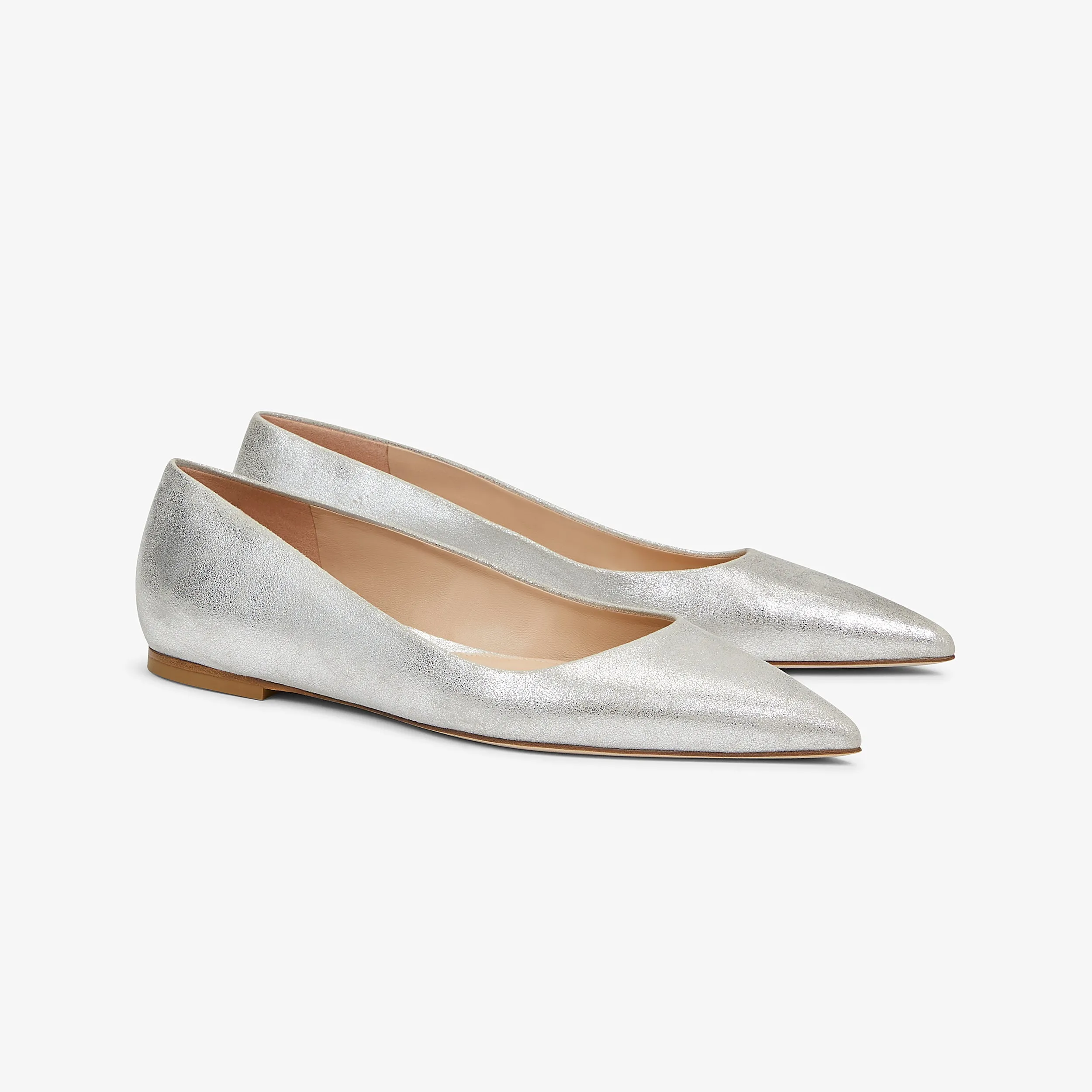 M.M.LaFleur The Rowan Flat - Brushed Metallic - Silver - 36.5