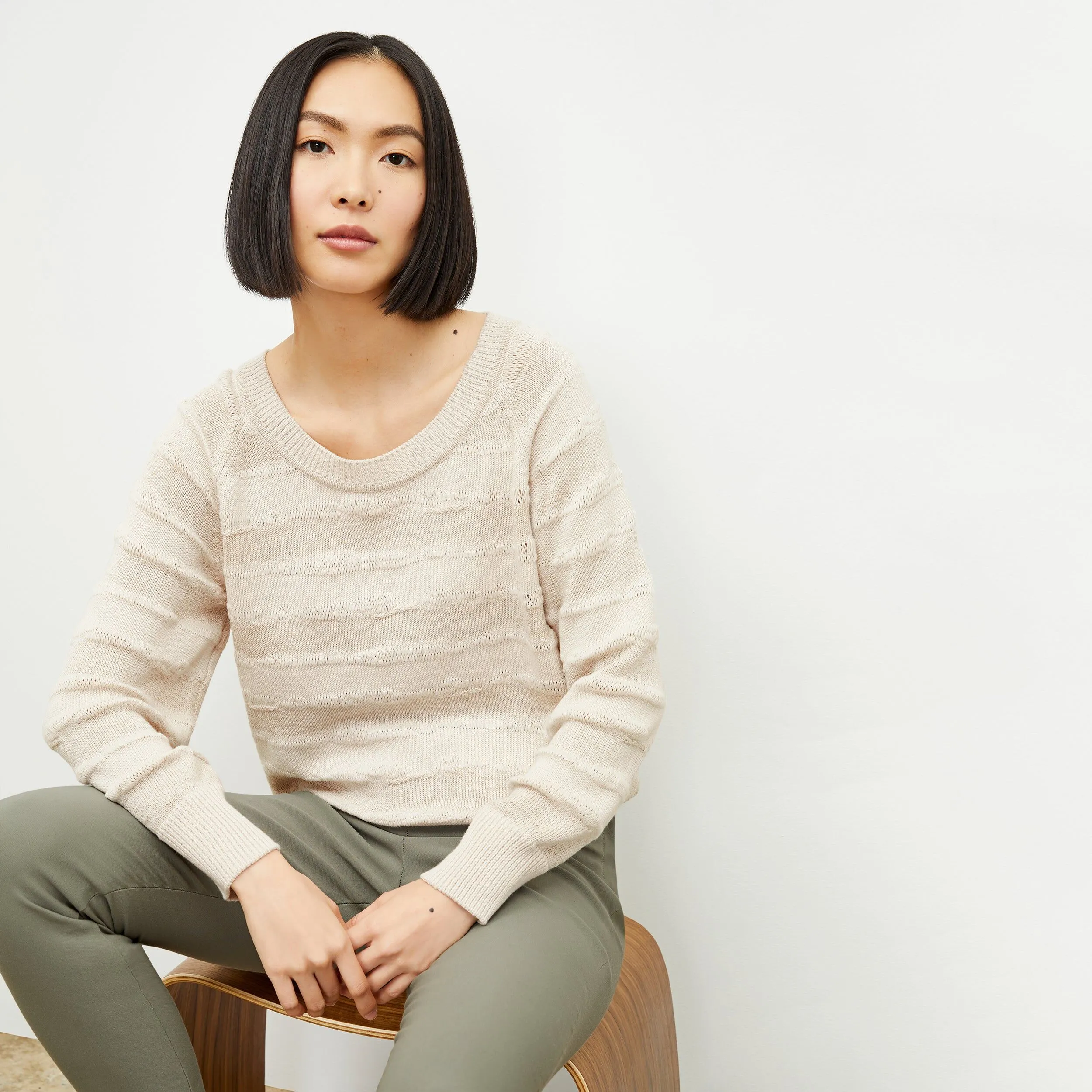 M.M.LaFleur The Jo Sweater - Drift Knit - Moonbeam - M