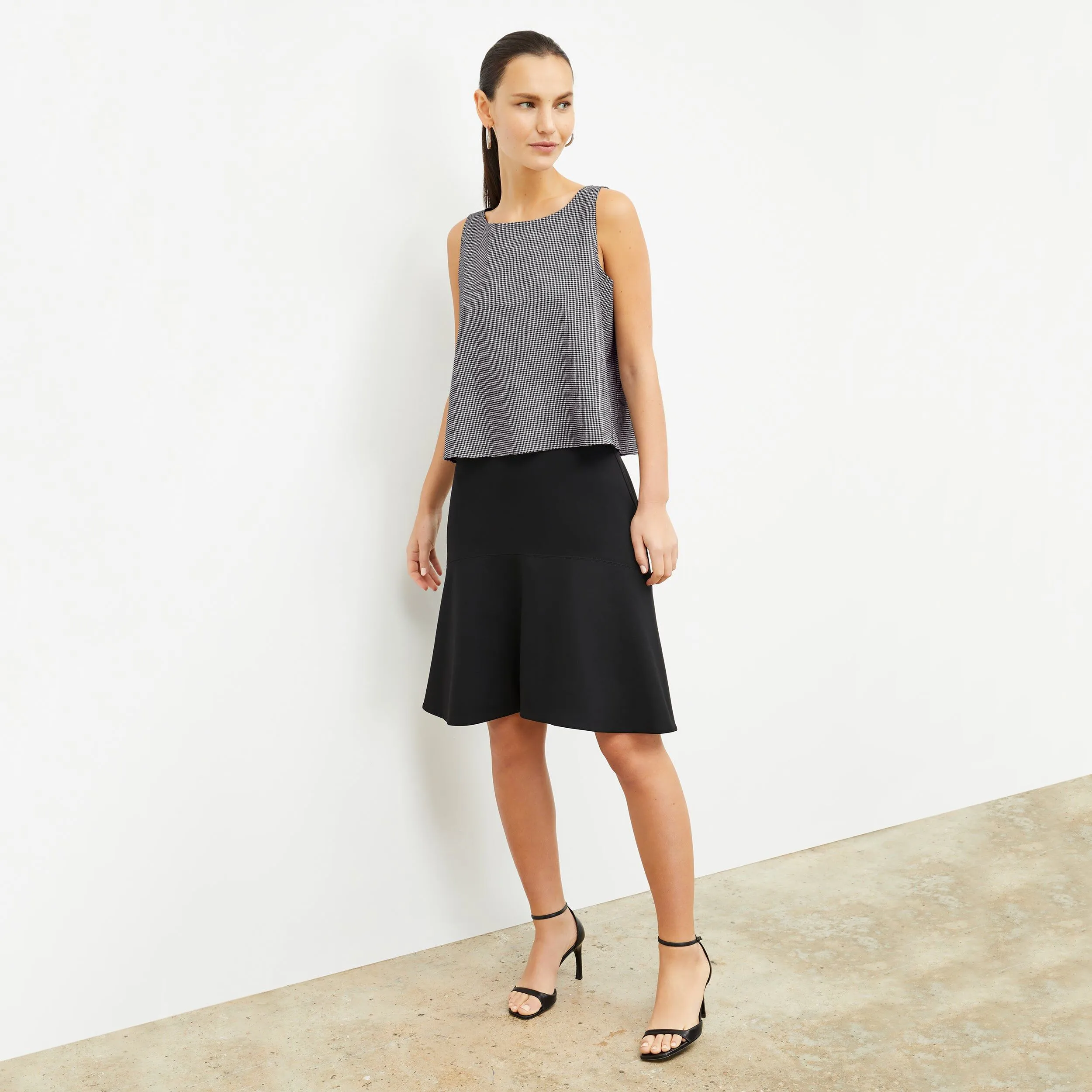 M.M.LaFleur The Flaka Top - Gingham Linen - Black / White - S
