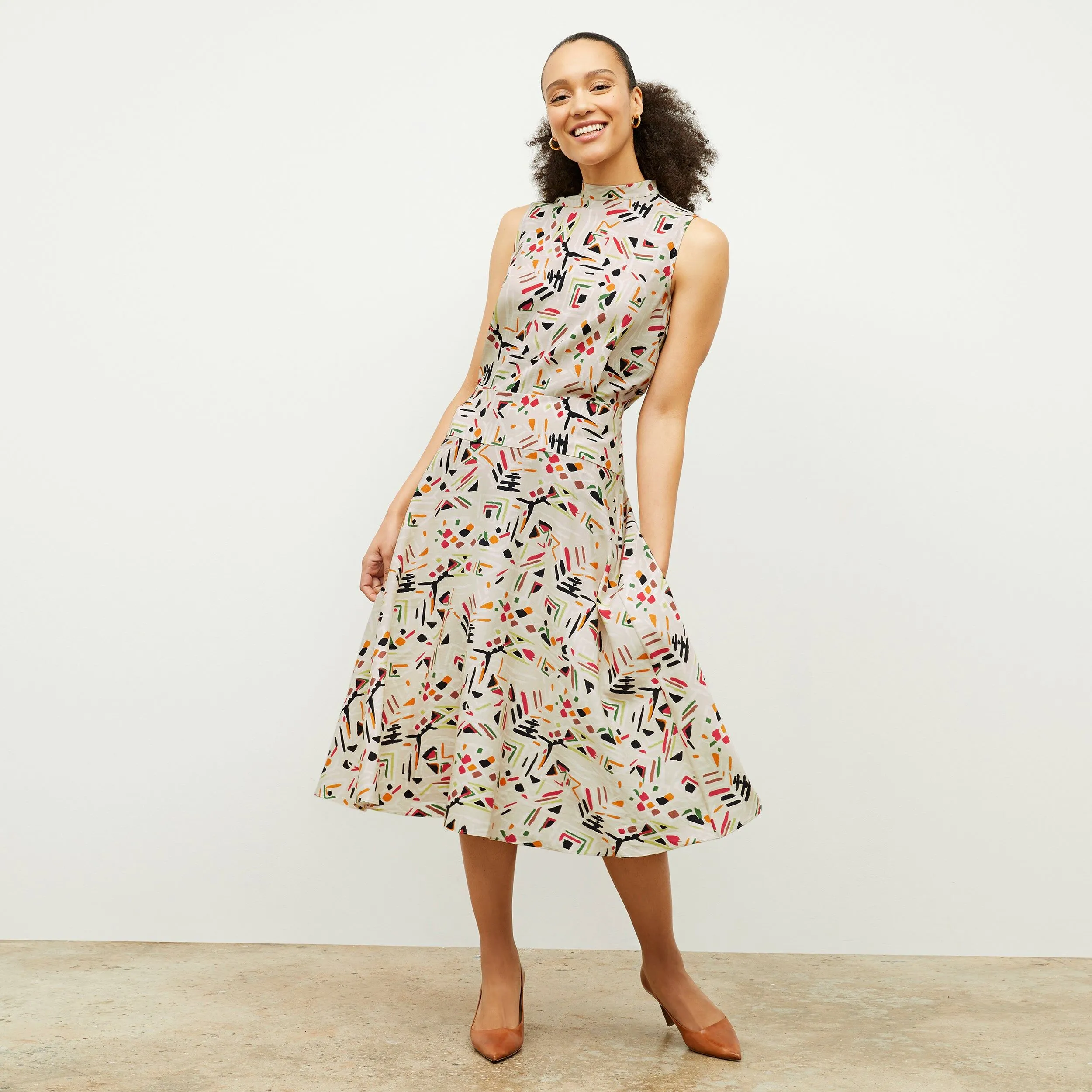 M.M.LaFleur The Oona Dress - Airy Cotton - Rhythm Print - 6
