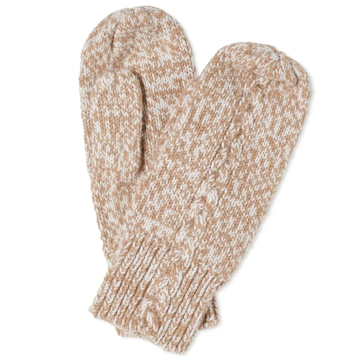 Holzweiler Women's Mio Cable Mittens in Brown Mix, Size Medium