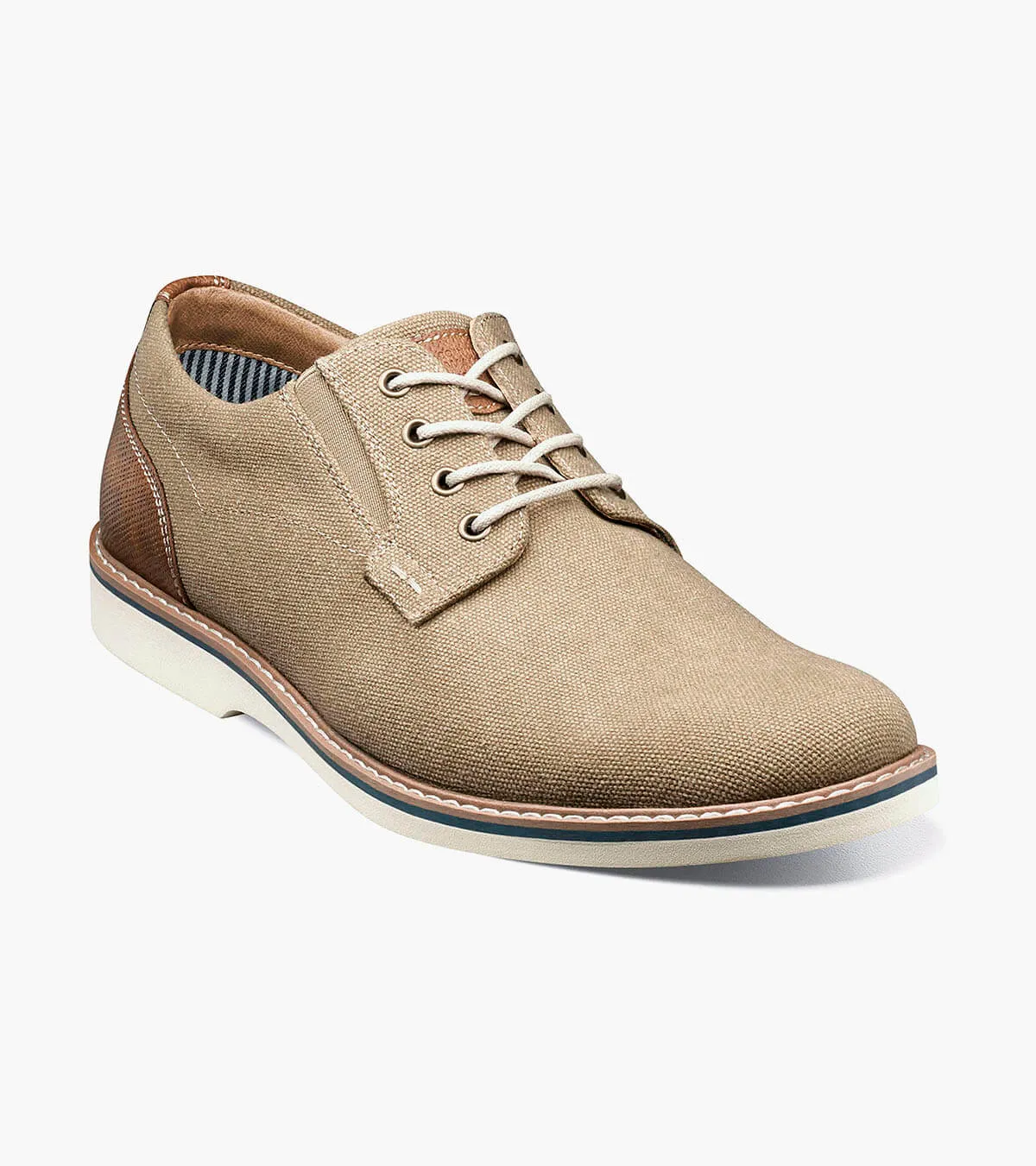 Nunn Bush Shoes Barklay Canvas Plain Toe Oxford Khaki Size 9.5