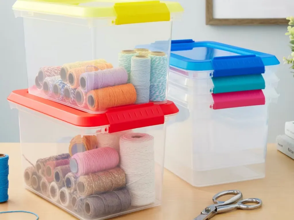 Simply Tidy Storage Bins with Lids 5 Count Pack