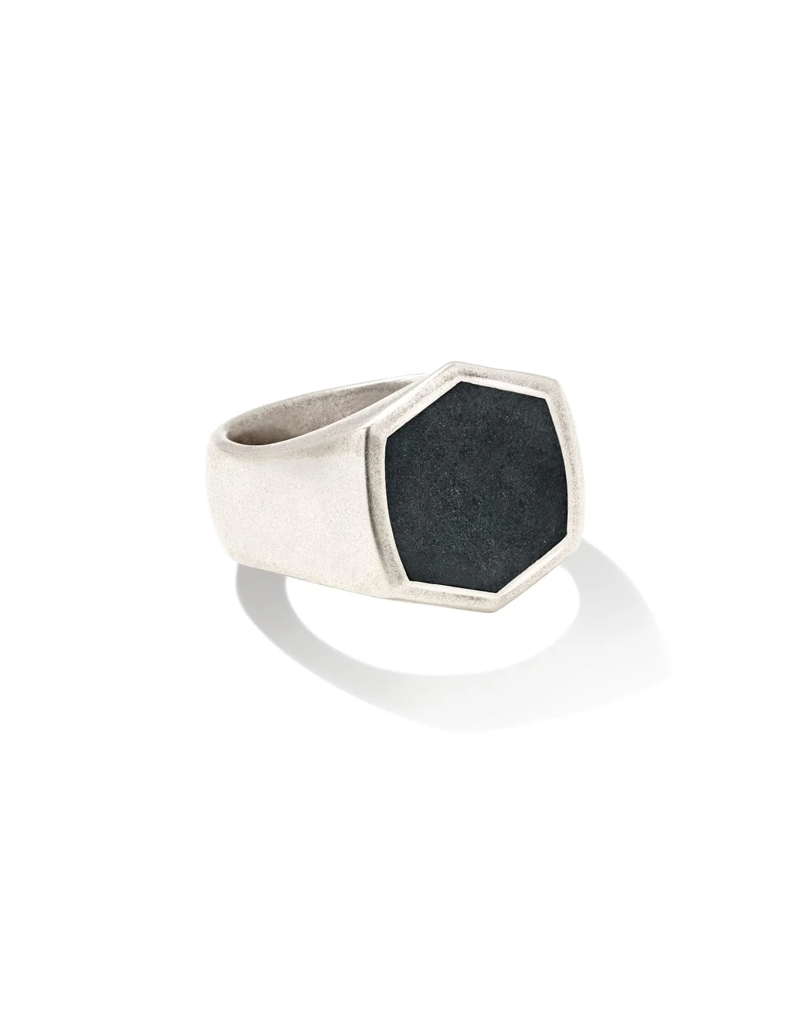 Kendra Scott Hicks Oxidized Sterling Silver Stone Signet Ring