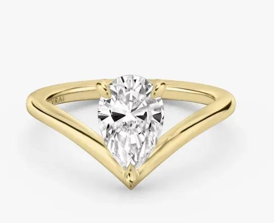 The Signature V Pear Engagement Ring